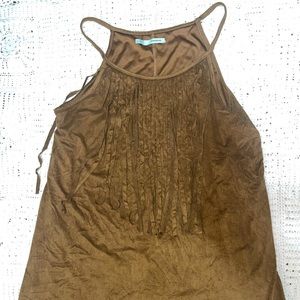 MAURICES Cowgirl Dress with beards on top front (size L ) Color brown, Polyester